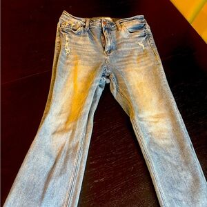 Women's Straight Leg Jeans - Light Blue